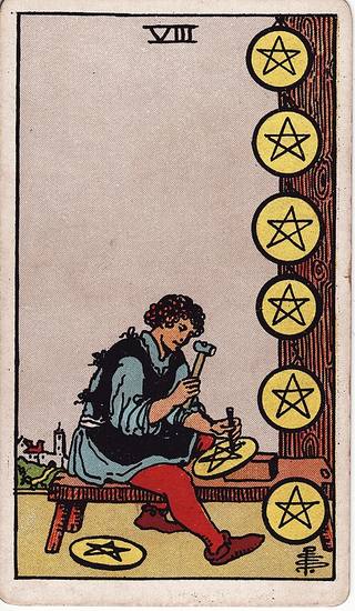 펜타클 8 tarot card