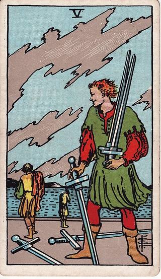 소드 5 tarot card