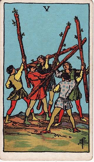 완드 5 tarot card