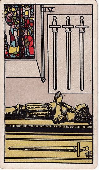 소드 4 tarot card