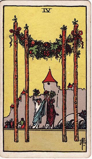 완드 4 tarot card