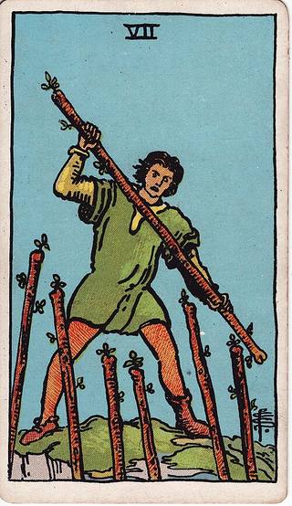 완드 7 tarot card