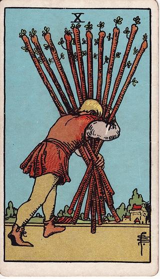 완드 10 tarot card