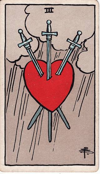 소드 3 tarot card