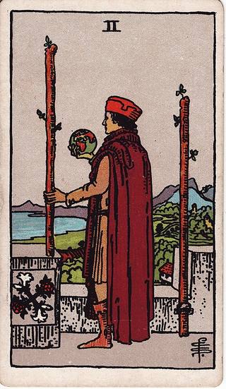 완드 2 tarot card